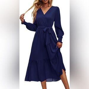 Elegant Navy Blue Women's Dress